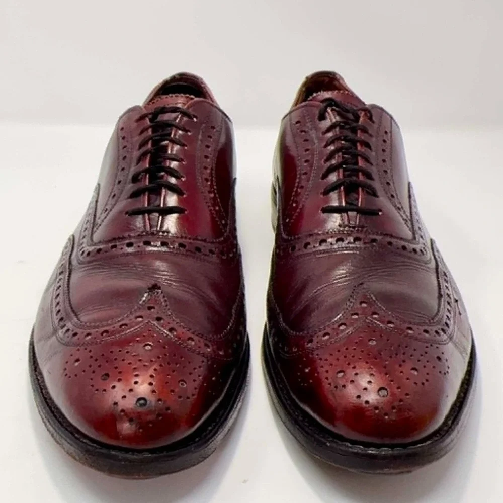 Allen Edmonds Oxblood Burgundy Longwing Blucher Dress Shoes Men's 11.5 C USA